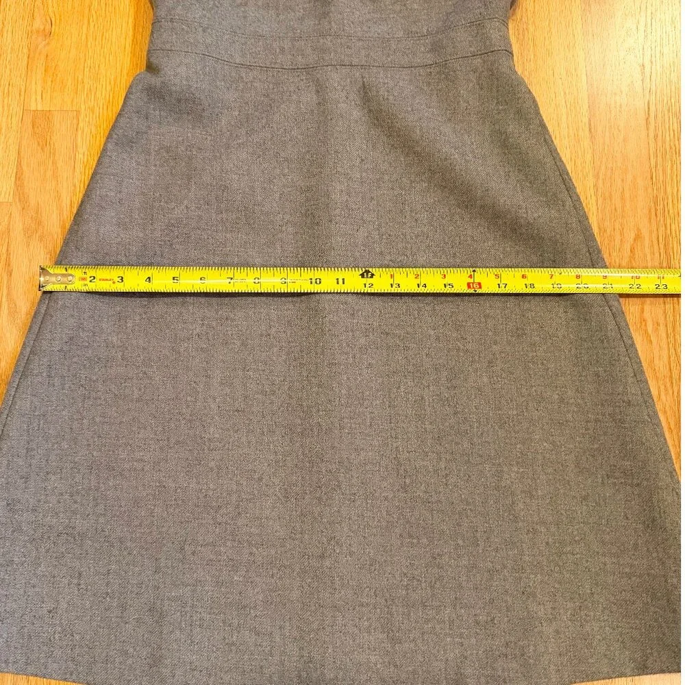 J.Crew Medium Gray Double Serge Wool Fit & Flare Dress Sleeveless Sz 6 - Picture 8 of 11